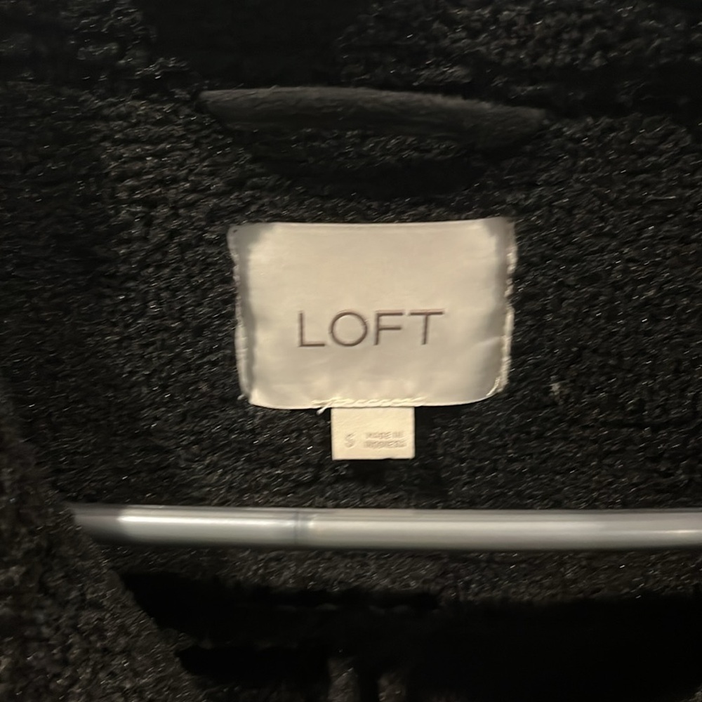 LOFT Black Moto fleece lined Coat - Picture 3 of 3